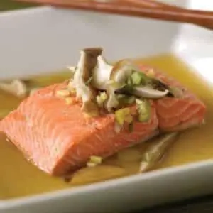 asian style steamed salmon
