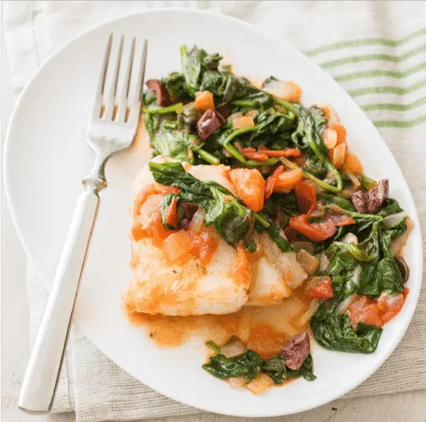 fish with spinach - 