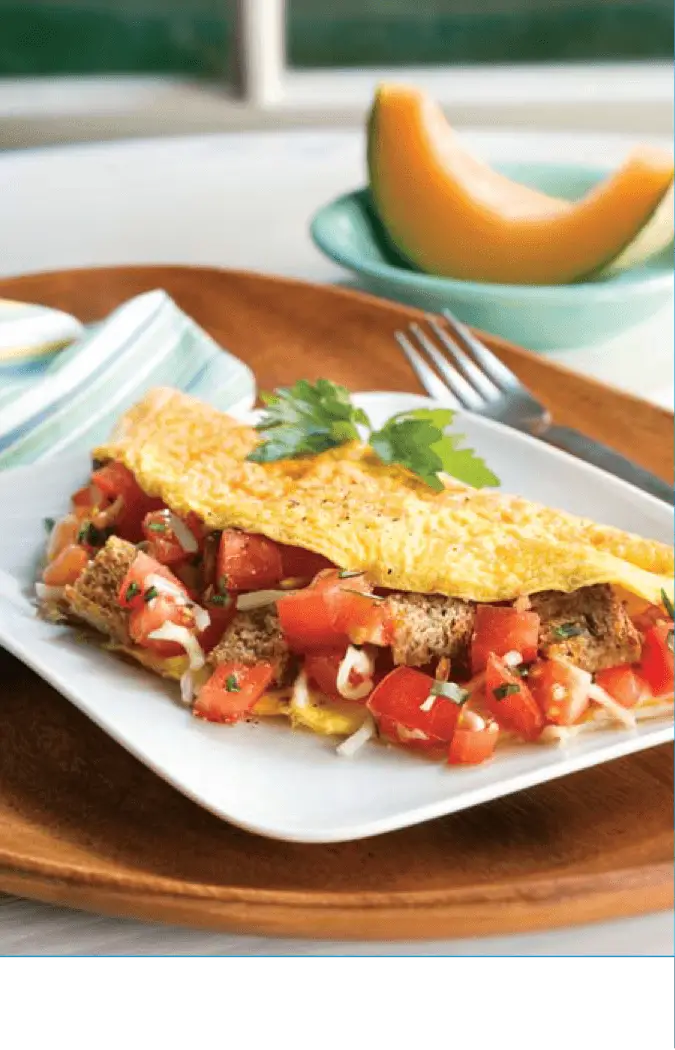 tomato and garlic omelet