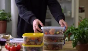 prepared meals in containers