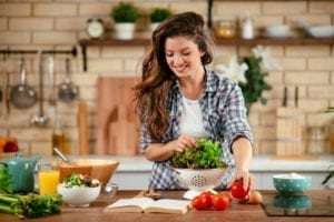 woman meal planning salad recipe